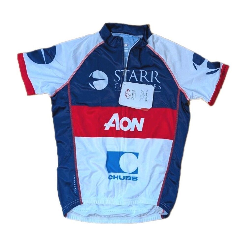 Primal Mens S Cycling Biking Sport Cut Raglan Jersey AON Chubb 2015 NEW w TAGS